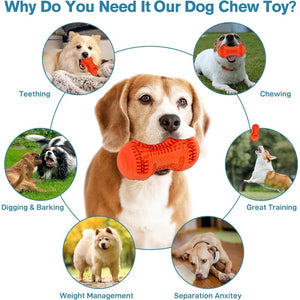 Natural Rubber Bite-Safe Hammer Dog Toy - Orange Multi-Play Teeth Sharpening & Cleaning | Alone Boredom Interactive Pet Toy (165g)