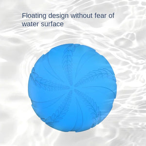 EVA Abrasion Resistant Floating Frisbee Dog Toy - Blue and Green Wheaties Design | Natural Rubber Grade Interactive Training Throwing Disc (100g)