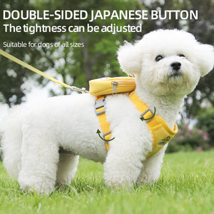 New dog leash vest-style dog self-backpack small dog walking leash removable pet backpack