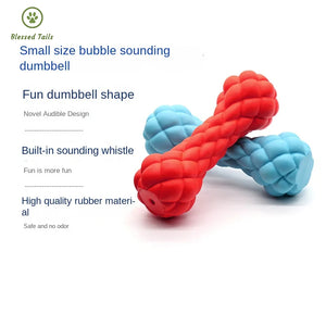Rubber Chewing Molar Teeth Cleaning Pet Toy Interactive Self-Hi Bubble Sound Dumbbell Dog Bite-Resistant Toys