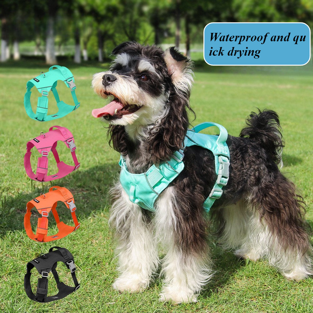 Summer dog's chest and back are light and breathable and waterproof dog leash outdoor dog walking explosion-proof dog rushing