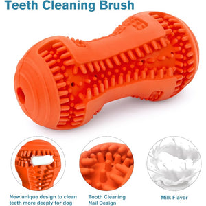 Natural Rubber Bite-Safe Hammer Dog Toy - Orange Multi-Play Teeth Sharpening & Cleaning | Alone Boredom Interactive Pet Toy (165g)