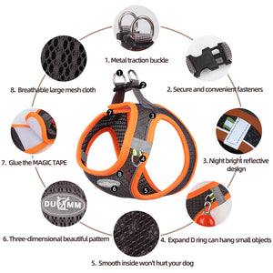 New style cat and dog leash vest dog chest strap breathable mesh leash dog walking leash pet chest strap