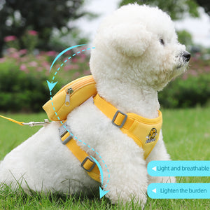 New dog leash vest-style dog self-backpack small dog walking leash removable pet backpack