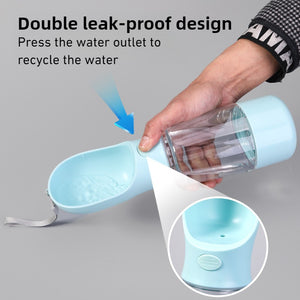 Dog outdoor multi-function three-in-one water cup pet accompanying cup water feeder portable water cup cat and dog drinking water machine