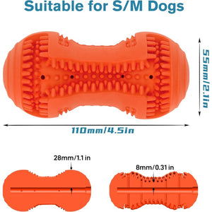 Natural Rubber Bite-Safe Hammer Dog Toy - Orange Multi-Play Teeth Sharpening & Cleaning | Alone Boredom Interactive Pet Toy (165g)