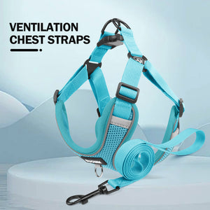 Pet leash dog outdoor chest strap Fight Corgi walks dog leash out to prevent breaking away from reflective dog chest back