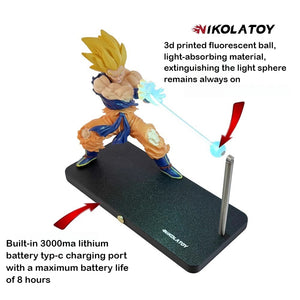 “Kame Pai Qigong Wave” Levitation Night Light Dragon Ball Goku Office Wooden Anime Surroundings Birthday Gift for Boys Girls Friends Creative Ornament