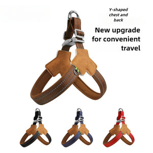 New dog chest and back small and medium-sized dog leash pet corgi bia bear leash outdoor reflective dog walking leash