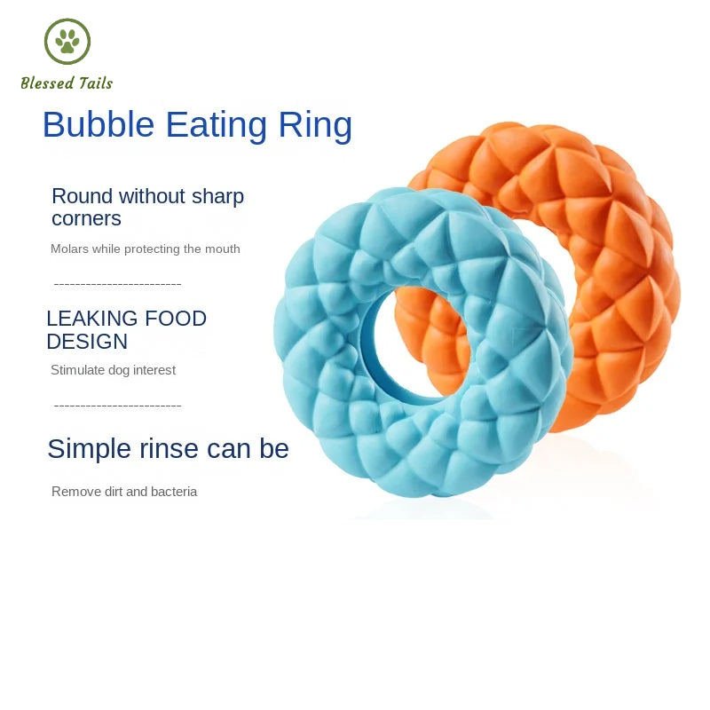Food Leakage Rubber Pet Tooth Cleaning Bubble Ring Interactive Bite Not Rotten Toy New