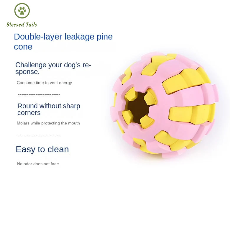 Natural Rubber Material New Ball Leakage Storage Food Medium-Sized Dog Self-Hi Bite Not Rotten Pet Toy