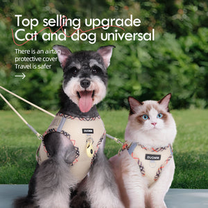 Cat and dog universal+AirTag protective cover+three piece anti loss chest harness set (anti loss, lightweight and comfortable, universal design)