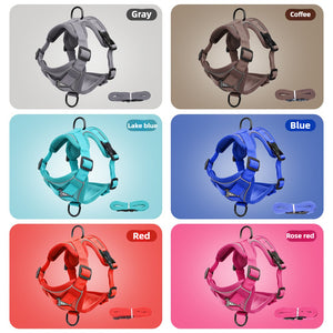 New cat traction rope vest-style pet chest strap reflective breathable and anti-breaking small dog walking cat traction rope