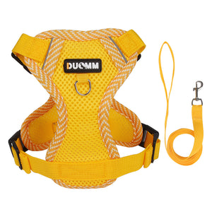 New cat traction rope vest-style pet chest strap reflective breathable and anti-breaking small dog walking cat traction rope