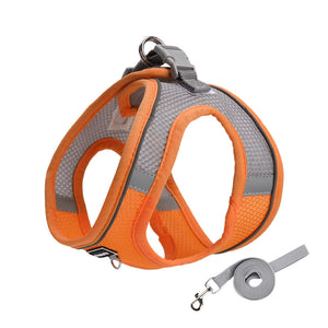 New cat and dog leash light and breathable reflective pet chest strap Bichon anti-breaking dog leash cat leash