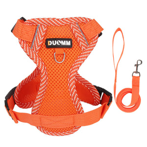 New cat traction rope vest-style pet chest strap reflective breathable and anti-breaking small dog walking cat traction rope