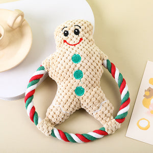 3pcs combo Christmas plush toys dog self-excited vent cartoon toys sound resistant chewing teething pet supplies