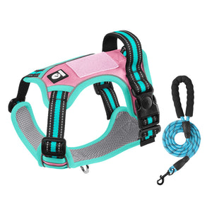 Anti-break-free + AirTag + reflection-Dog leash, anti-breaking, large dog chest strap reflective medium and large dog dog leash outdoor dog
