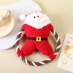 3pcs combo Christmas plush toys dog self-excited vent cartoon toys sound resistant chewing teething pet supplies