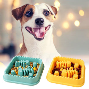 Fishbone Pet Slow Feeding Bowl Cat and Dog Feeding Bowl Small and Medium Dog and Cat Feeding Bowl Drinking Bowl