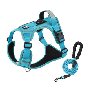 Anti-break-free + AirTag + reflection-Dog leash, anti-breaking, large dog chest strap reflective medium and large dog dog leash outdoor dog