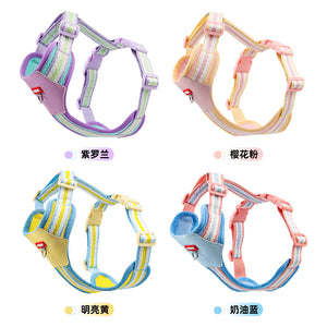 New dog chest and back colorful dopamine pet leash Bichon Pomeranian puppy outdoor dog walking leash