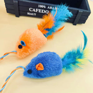 Cat toys plastic bell plush mouse teaser ball sound cat cat supplies pet interactive chew toys