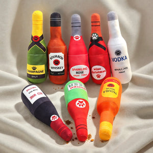 Dog toys simulation wine bottle chewing and chewing self hi dog and cat plush toys teeth grinding teeth sound toys