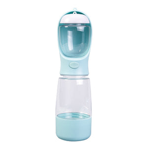 Dog outdoor multi-function three-in-one water cup pet accompanying cup water feeder portable water cup cat and dog drinking water machine