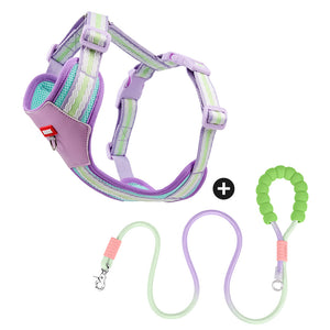 New dog chest and back colorful dopamine pet leash Bichon Pomeranian puppy outdoor dog walking leash