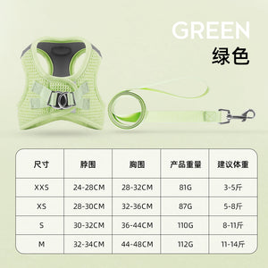 New dog leash vest-style pet chest strap to prevent breaking free cat leash