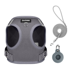 Cat and dog universal+AirTag protective cover+three piece anti loss chest harness set (anti loss, lightweight and comfortable, universal design)