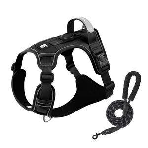 Anti-break-free + AirTag + reflection-Dog leash, anti-breaking, large dog chest strap reflective medium and large dog dog leash outdoor dog