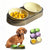 Transparent ins wind macaroon colour cat and dog feeding bowl water food all-in-one cat and dog food utensils anti-tip double bowl pet use
