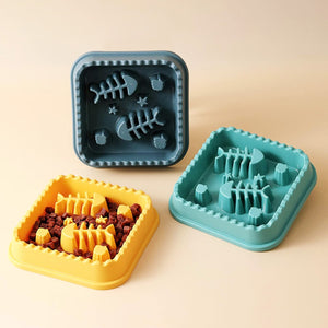 Fishbone Pet Slow Feeding Bowl Cat and Dog Feeding Bowl Small and Medium Dog and Cat Feeding Bowl Drinking Bowl
