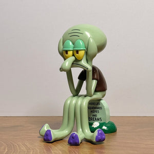 Squidward cell phone holder ornament Wacky desktop artifacts healing small things to send funny friends creative gifts