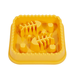 Fishbone Pet Slow Feeding Bowl Cat and Dog Feeding Bowl Small and Medium Dog and Cat Feeding Bowl Drinking Bowl