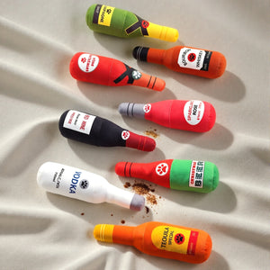 Dog toys simulation wine bottle chewing and chewing self hi dog and cat plush toys teeth grinding teeth sound toys