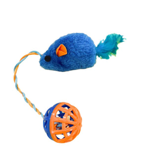 Cat toys plastic bell plush mouse teaser ball sound cat cat supplies pet interactive chew toys