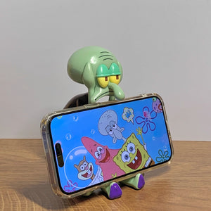 Squidward cell phone holder ornament Wacky desktop artifacts healing small things to send funny friends creative gifts