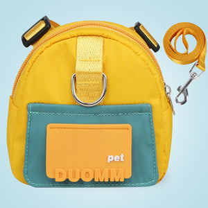 New leash vest-style pet self-backpack cartoon dog schoolbag outdoor dog small schoolbag pet supplies