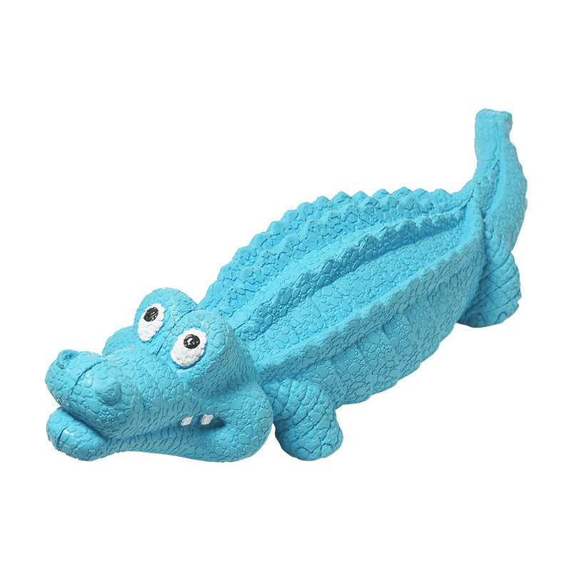 Natural rubber sound crocodile dog toys interactive teeth grinding teeth cleaning self hi bite-resistant pet toys environmental non-toxic