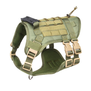 Two-piece set of large dog tactical chest strap outdoor waterproof explosion-proof traction leash chest strap medium and large working dog vest