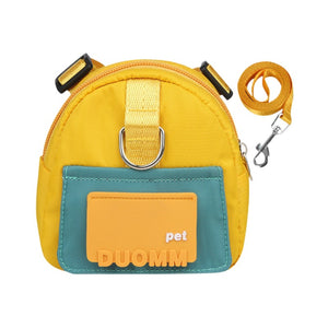 New leash vest-style pet self-backpack cartoon dog schoolbag outdoor dog small schoolbag pet supplies