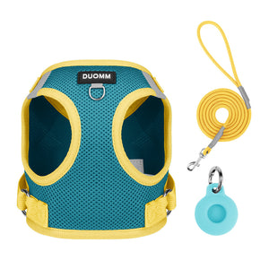 Cat and dog universal+AirTag protective cover+three piece anti loss chest harness set (anti loss, lightweight and comfortable, universal design)