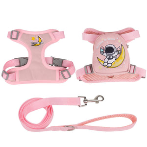 New dog leash vest-style dog self-backpack small dog walking leash removable pet backpack