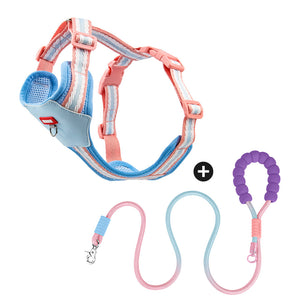 New dog chest and back colorful dopamine pet leash Bichon Pomeranian puppy outdoor dog walking leash