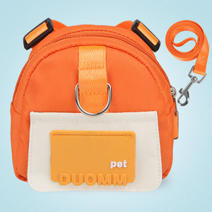 New leash vest-style pet self-backpack cartoon dog schoolbag outdoor dog small schoolbag pet supplies