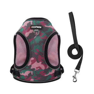 Dog leash dopamine contrasting chest strap small dog Bichin dog chest and back breathable and burden-reducing cat leash