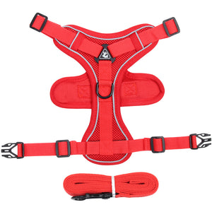 New cat traction rope vest-style pet chest strap reflective breathable and anti-breaking small dog walking cat traction rope
